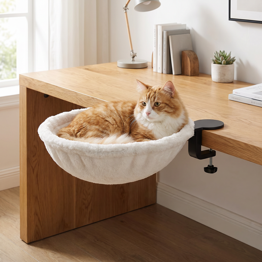 Premium Hanging Cat Hammock for Desks & Shelves