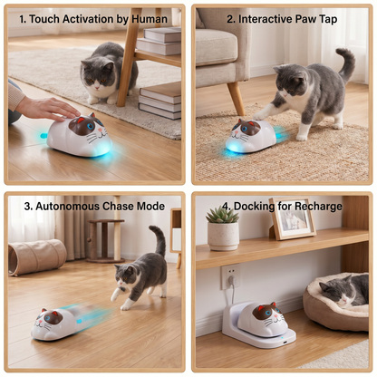 Touch-Activated Smart Cat Robot Toy