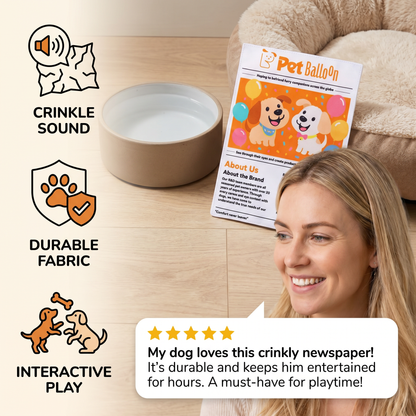 Durable Interactive Crinkle Newspaper Dog Toy