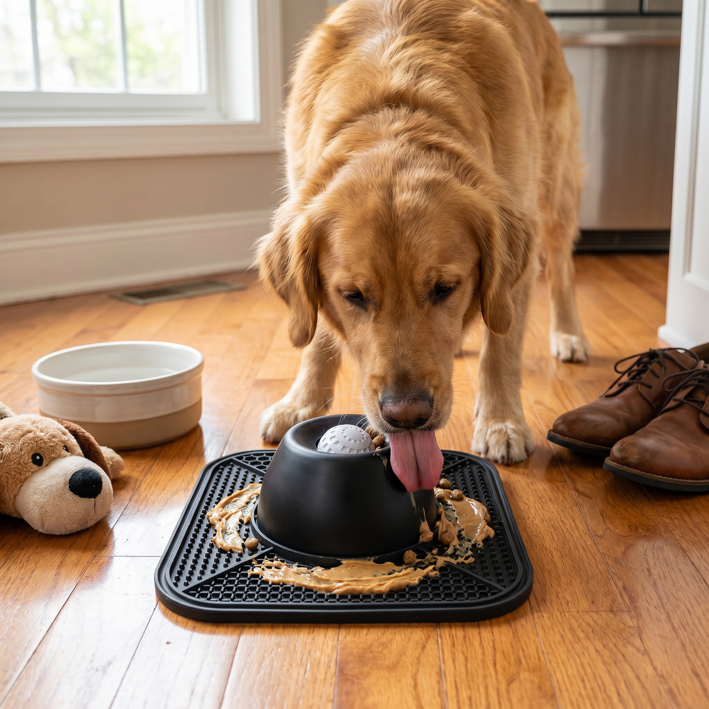 2in1 Slow Feeder Dog Bowl with Lick Mat