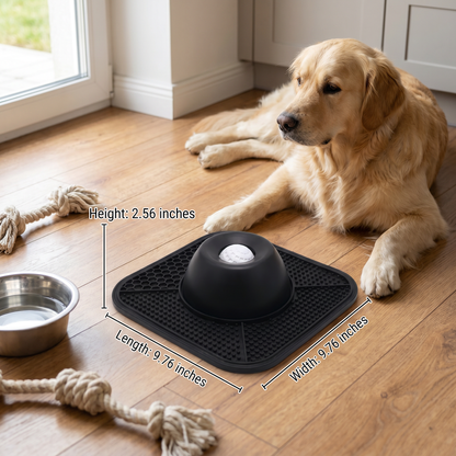 2in1 Slow Feeder Dog Bowl with Lick Mat