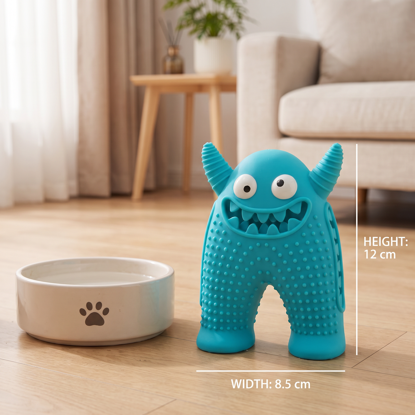 Durable Dog Dental Chew Toy – Tooth Cleaning Monster in Dog Colors