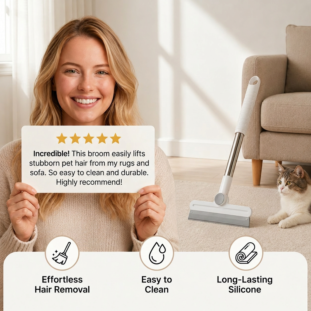 Silicone Pet Hair Remover Broom