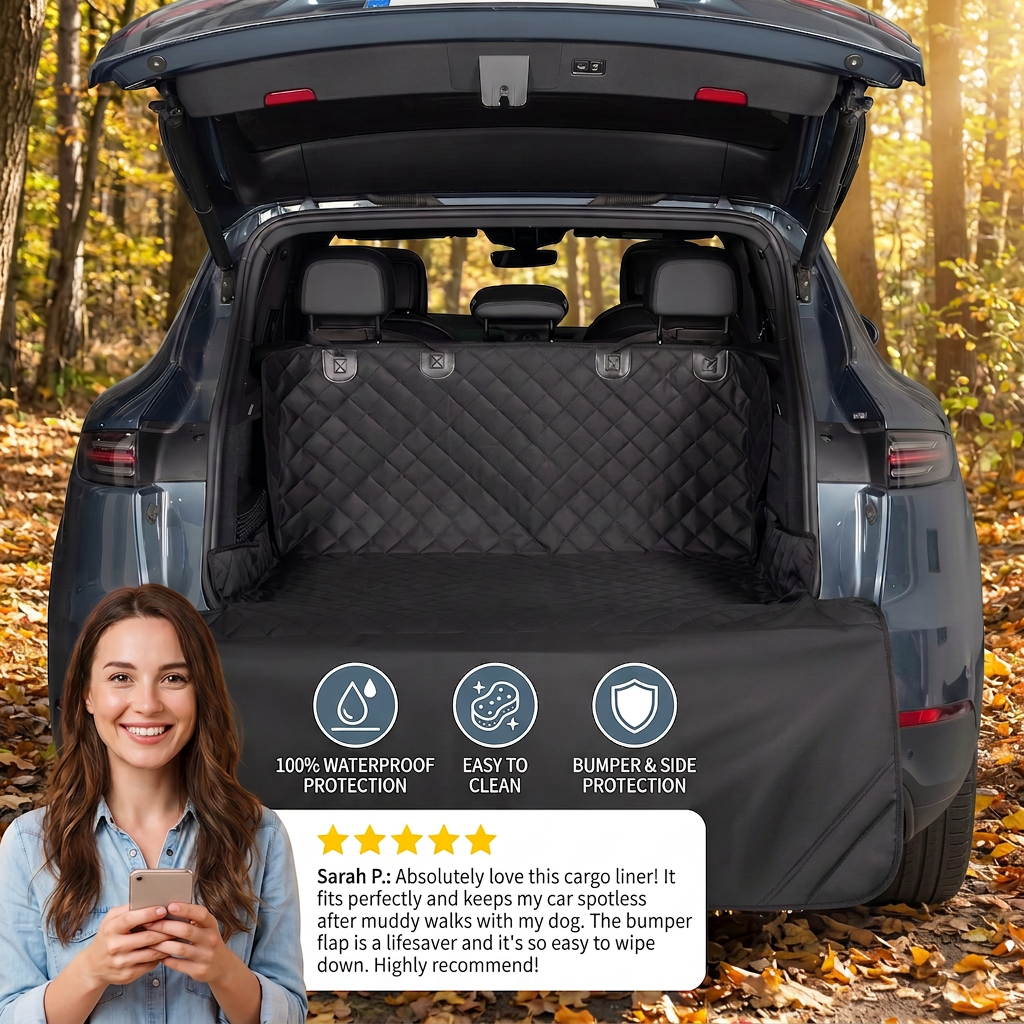 Waterproof SUV Dog Cargo Liner with Bumper Flap