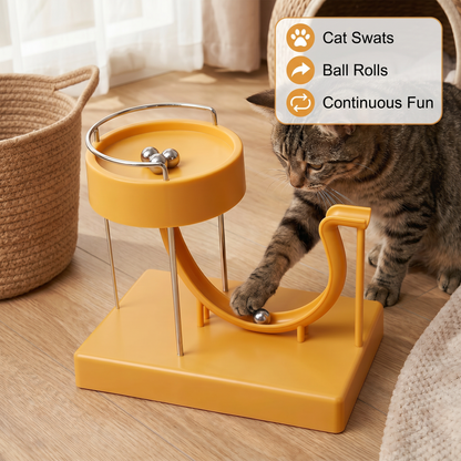 Marble run cat toy for endless fun