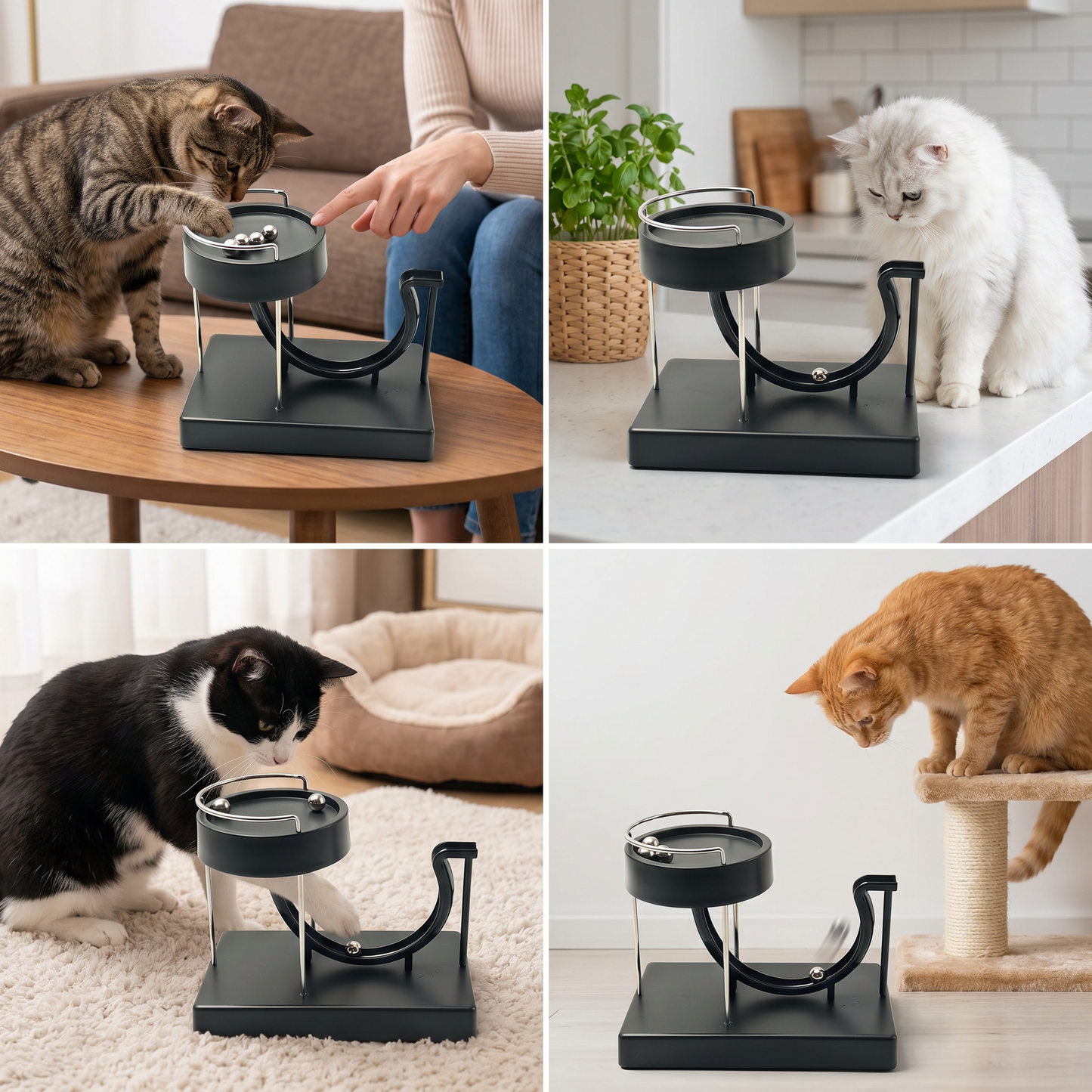 Marble run cat toy for endless fun