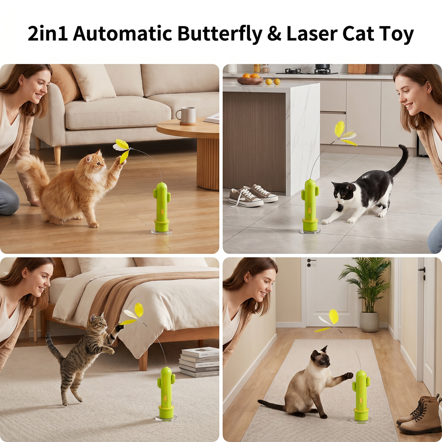 2in1 Automatic Butterfly & Laser Cat Toy