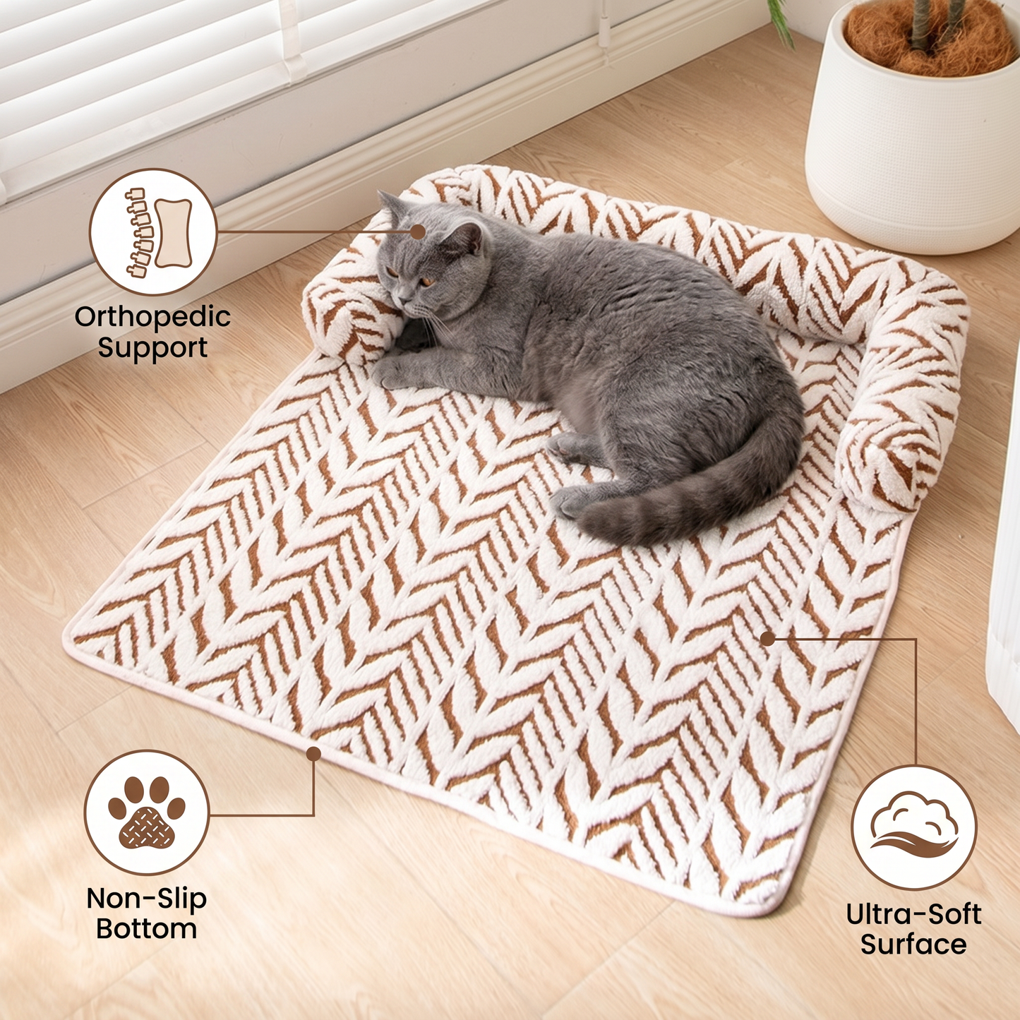 Ultra-Soft orthopedic Non-Slip Cat Bed Mat
