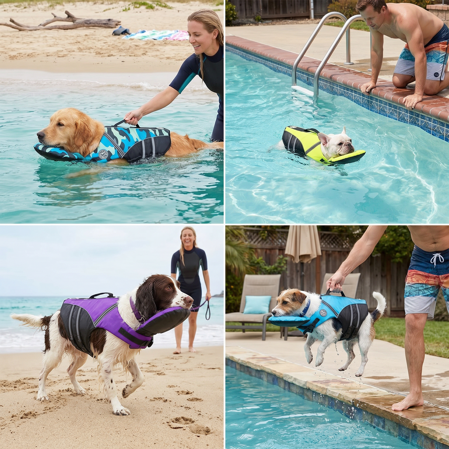 Dog Safety Swim Vest with Rescue Handle