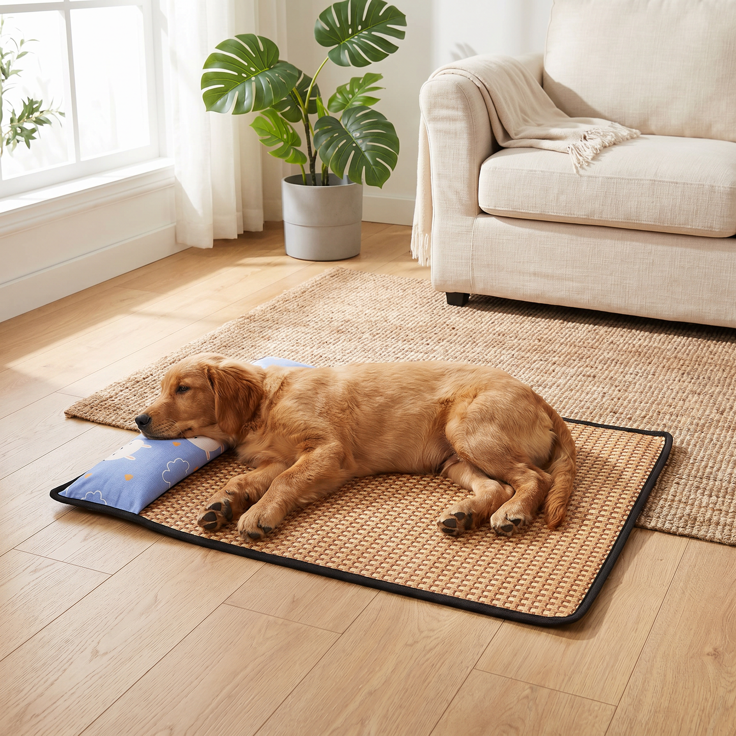 Breathable Rattan Dog Cooling Mat