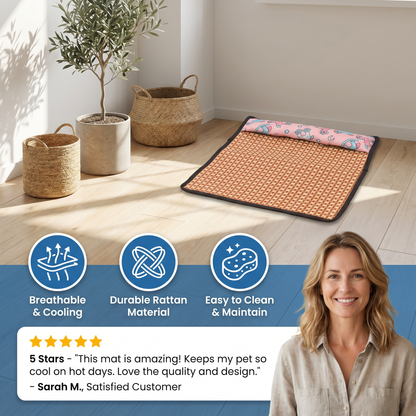 Breathable Rattan Dog Cooling Mat