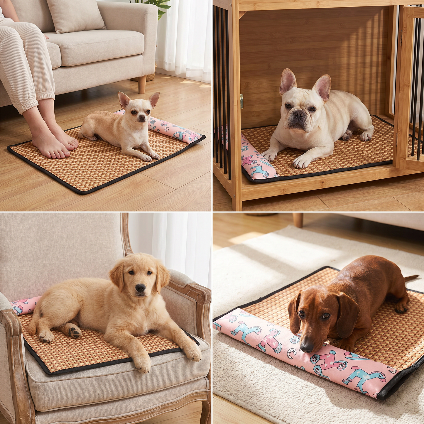 Breathable Rattan Dog Cooling Mat