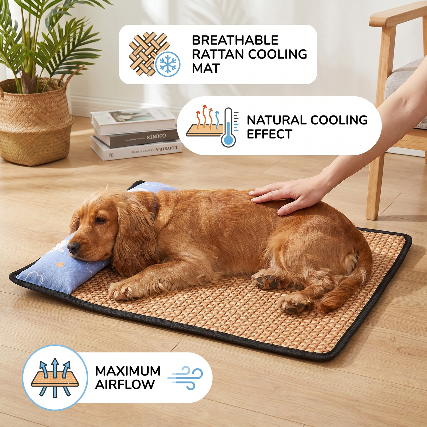Breathable Rattan Dog Cooling Mat
