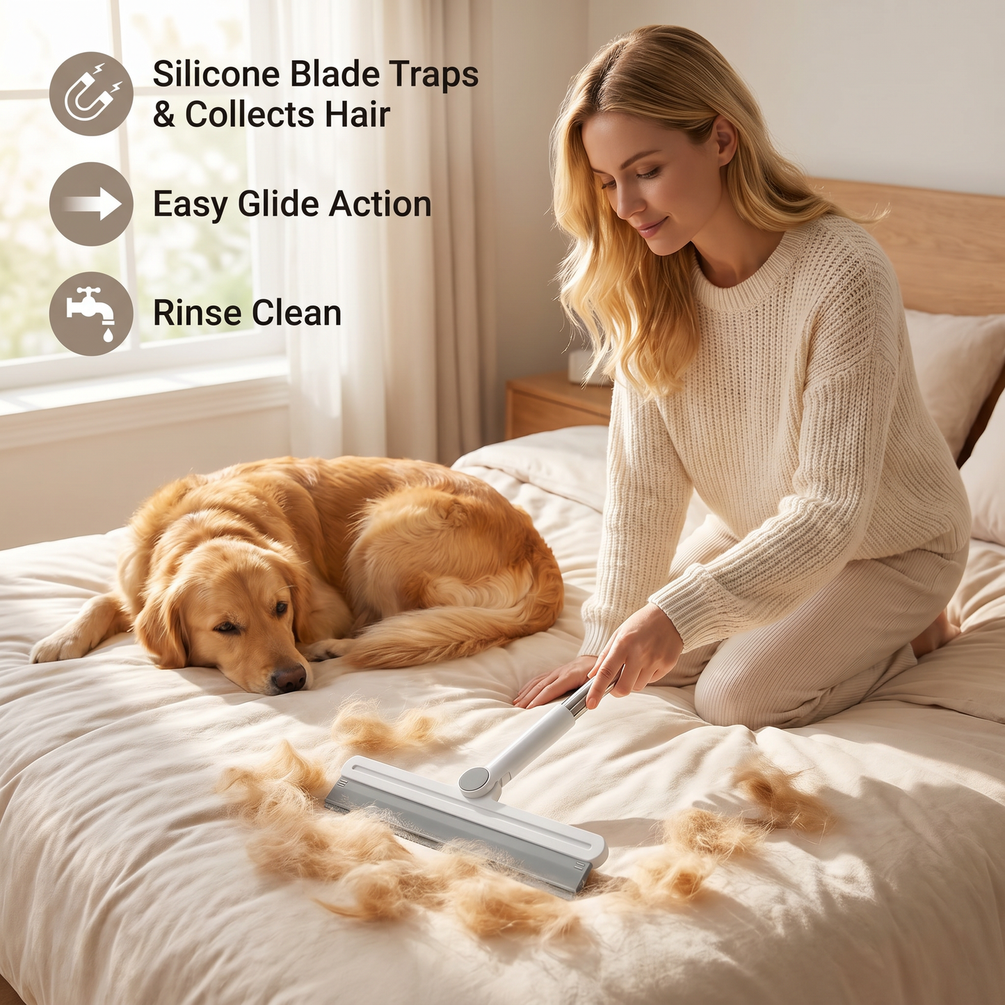 Silicone Pet Hair Remover Broom