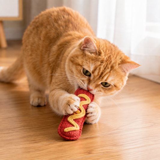 Teeth-Cleaning Catnip Chew Toys – Natural Loofah Dental Care & Play Set