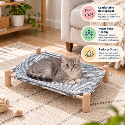 Wear-resistant detachable and durable cat pet sleeping bed with cat scratching board