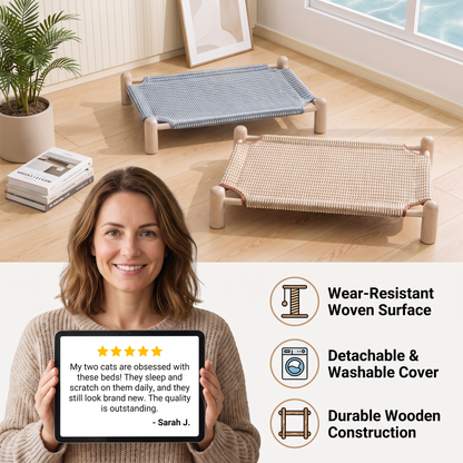 Wear-resistant detachable and durable cat pet sleeping bed with cat scratching board
