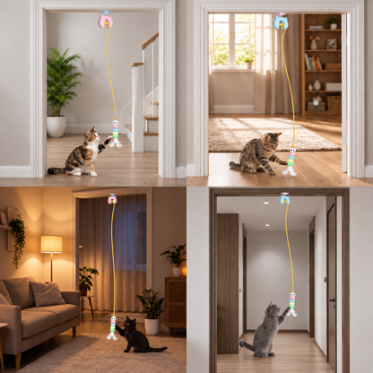 Rechargeable Hanging Door Cat Toy with Interactive Flying Feather
