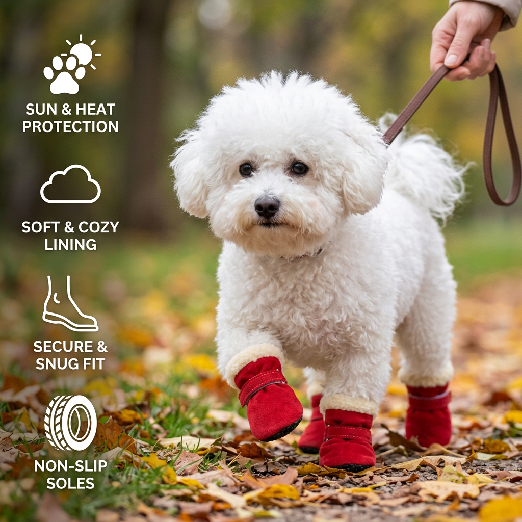Soft Velvet Puppy Booties – Warm Non-Slip Paw Covers