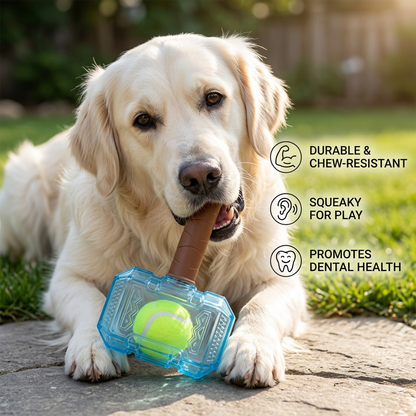 Durable Squeaky Hammer Chew Toy for Dogs