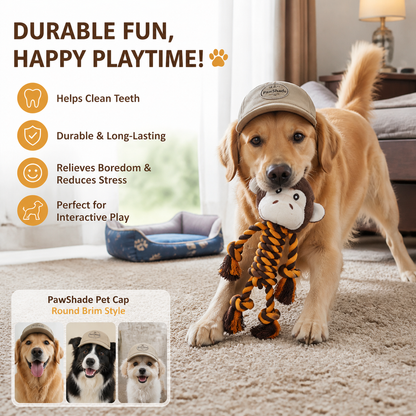 Durable Dog Toy With Plush Head
