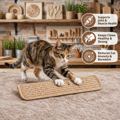 Natural Sisal Cat Kicker & Scratcher with Catnip – Dental Chew Toy