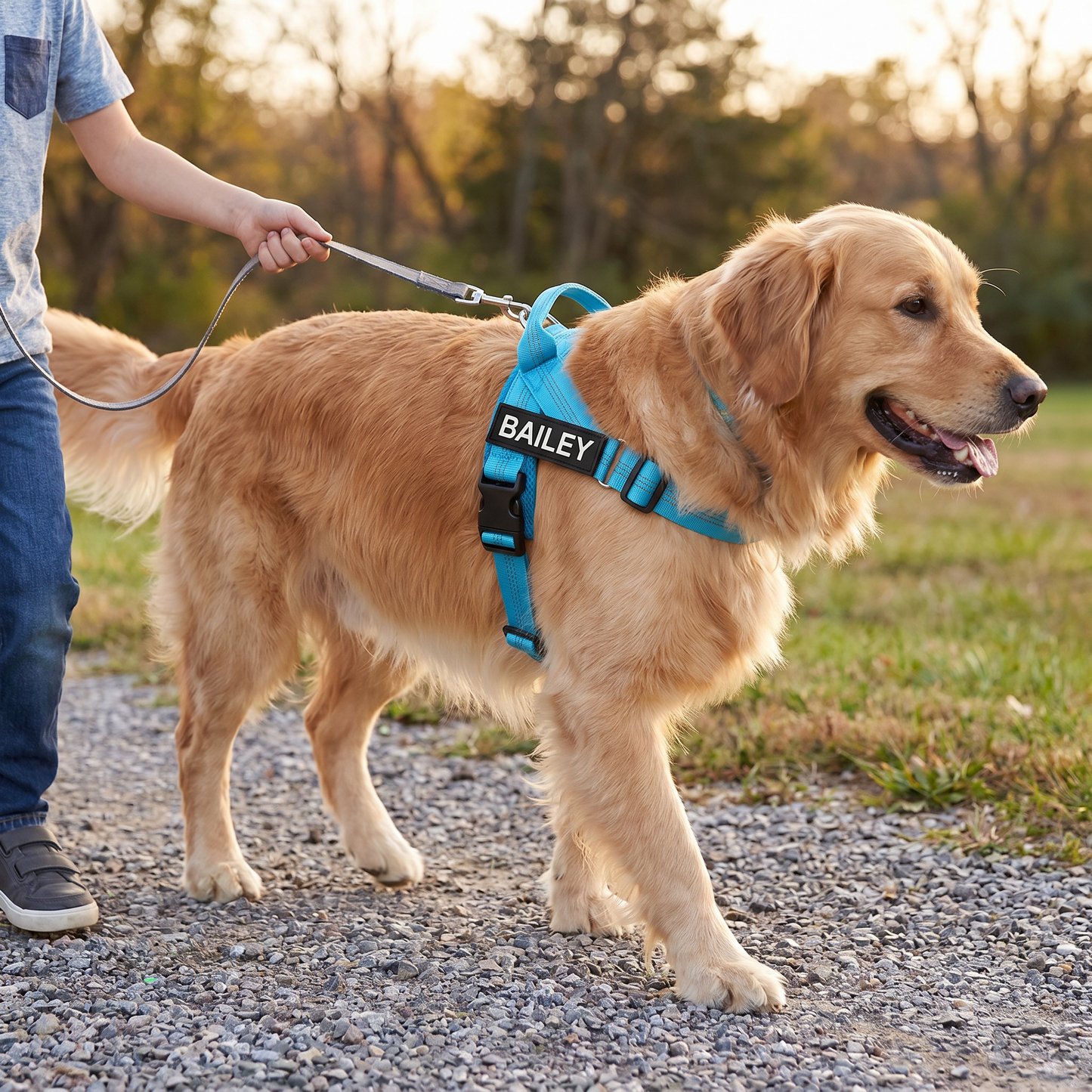 Personalized Reflective No-Pull Dog Harness with Custom Name Patch