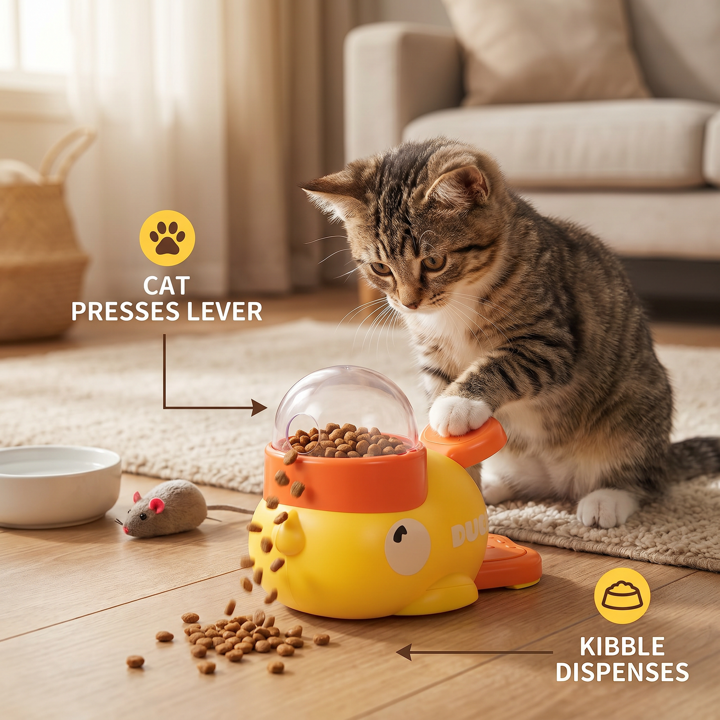 Interactive Game Food Dispenser for Cats