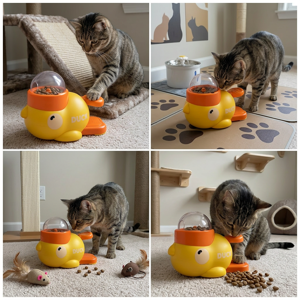 Interactive Game Food Dispenser for Cats