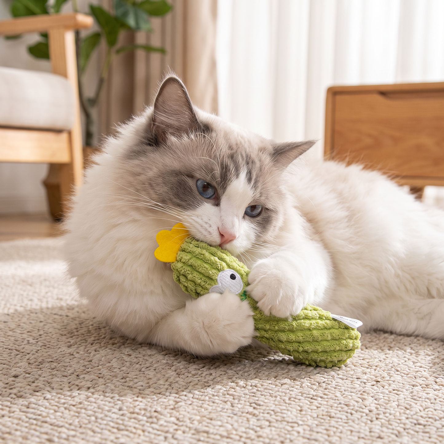 Catnip-Filled Cactus Teeth Cleaning Cat Toy