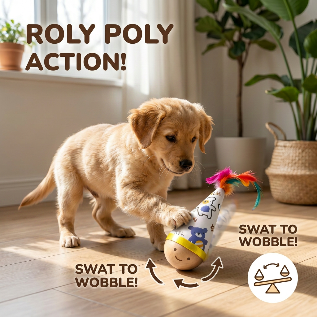Natural Beech Wood Roly Poly Toy