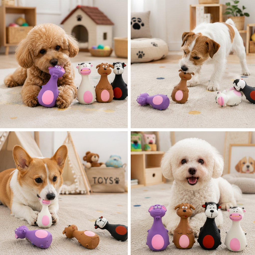 Durable Eco-Friendly Latex Squeaky Dental Dog Toy