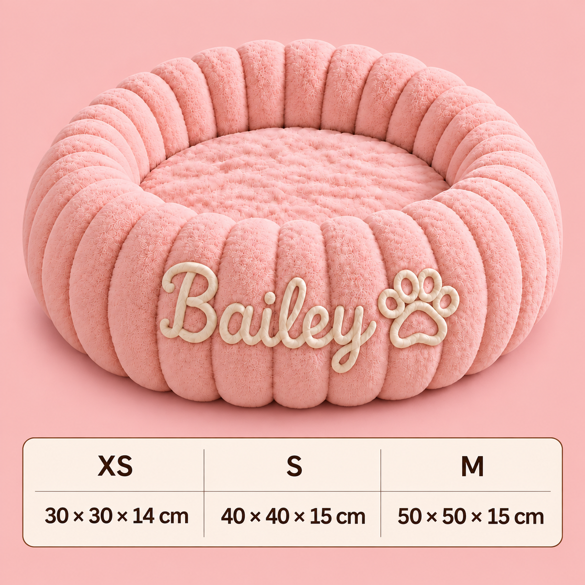 Personalized Round Fluffy CAT Bed
