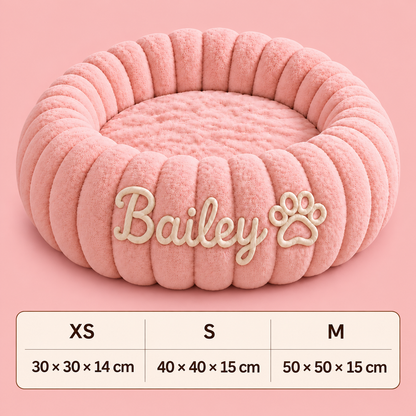 Personalized Round Fluffy CAT Bed