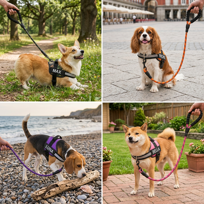 Personalized No-Pull Dog Harness with Front D-Ring – Designed for Neck & Shoulder Relief