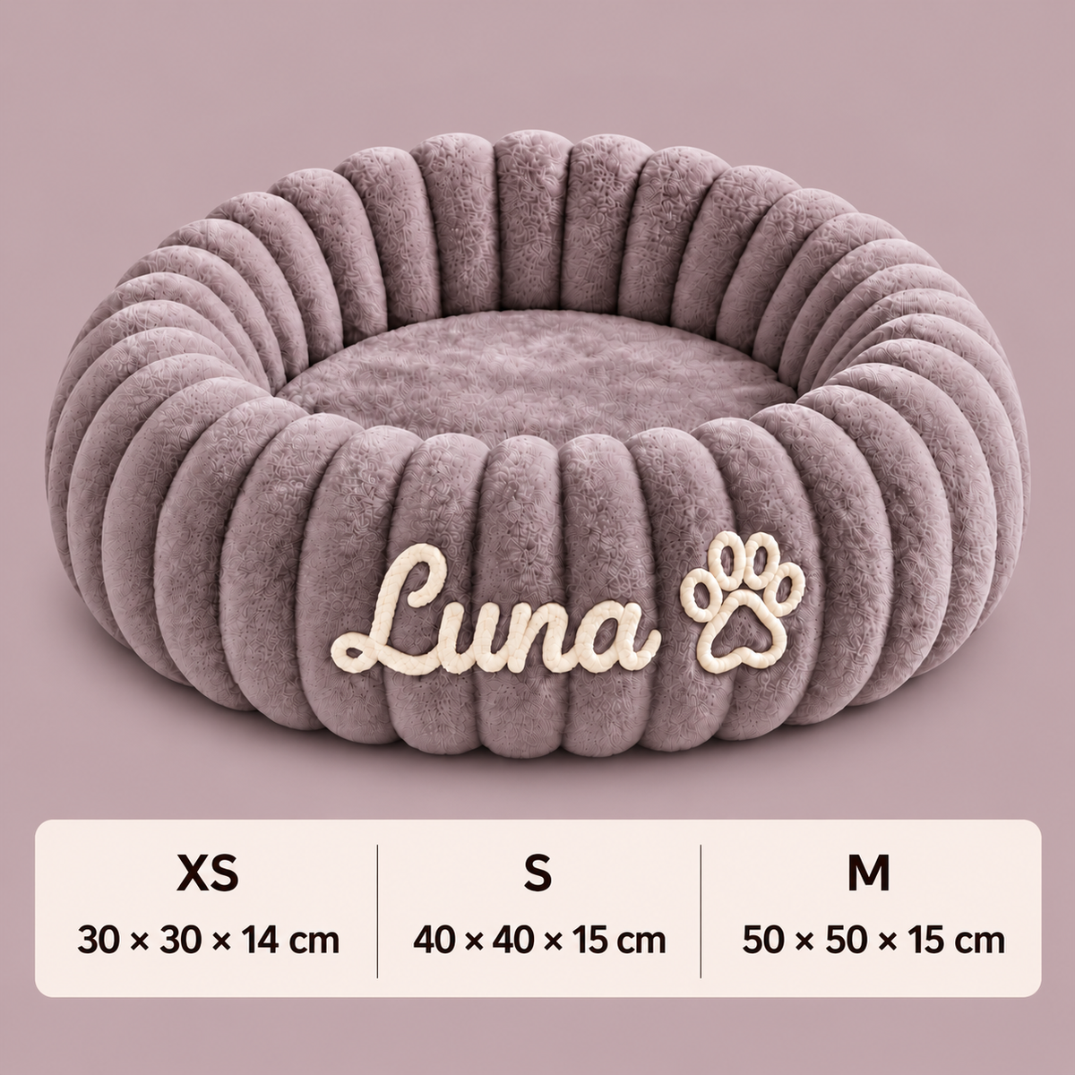 Personalized Round Fluffy CAT Bed