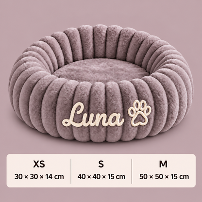 Personalized Round Fluffy CAT Bed