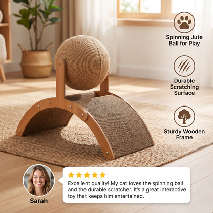 Interactive Ferris Wheel Cat Scratcher with Spinning Jute Ball