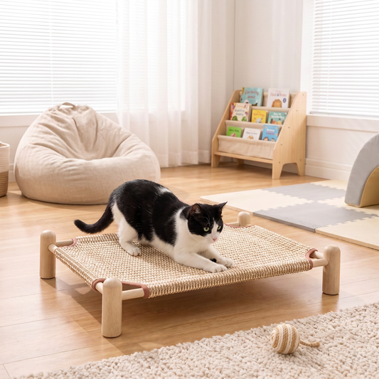 Wear-resistant detachable and durable cat pet sleeping bed with cat scratching board