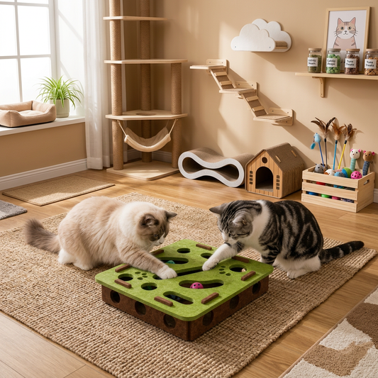 Interactive Cat Puzzle Felt Box Toy