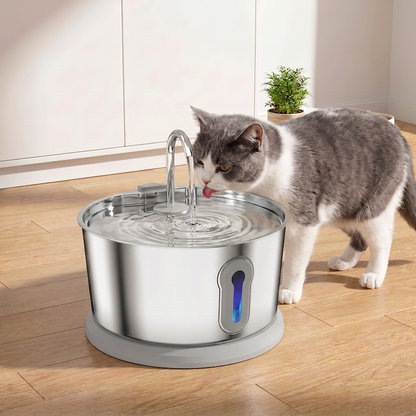 Smart Antibacterial Stainless Steel Pet Water Fountain – 4L Ultra-Quiet for Improved Pet Hydration & Health