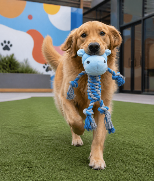 Durable Dog Toy With Plush Head