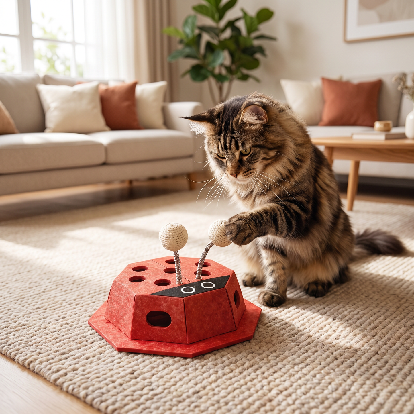 3in1 Interactive Ladybug Cat Puzzle Toy