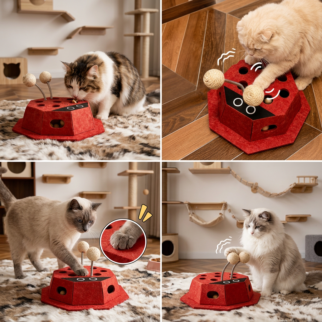 3in1 Interactive Ladybug Cat Puzzle Toy