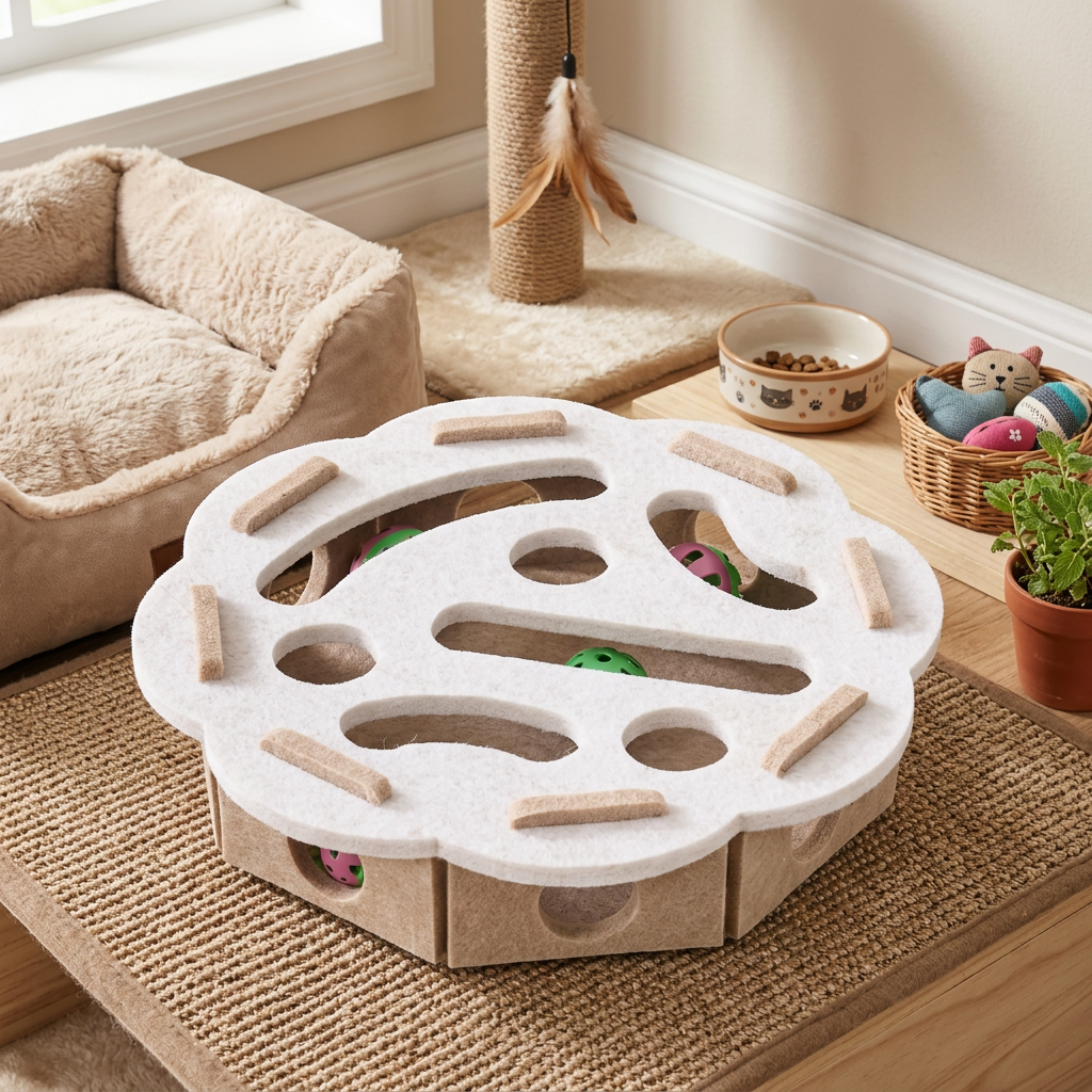 Interactive Cat Puzzle Felt Box Toy