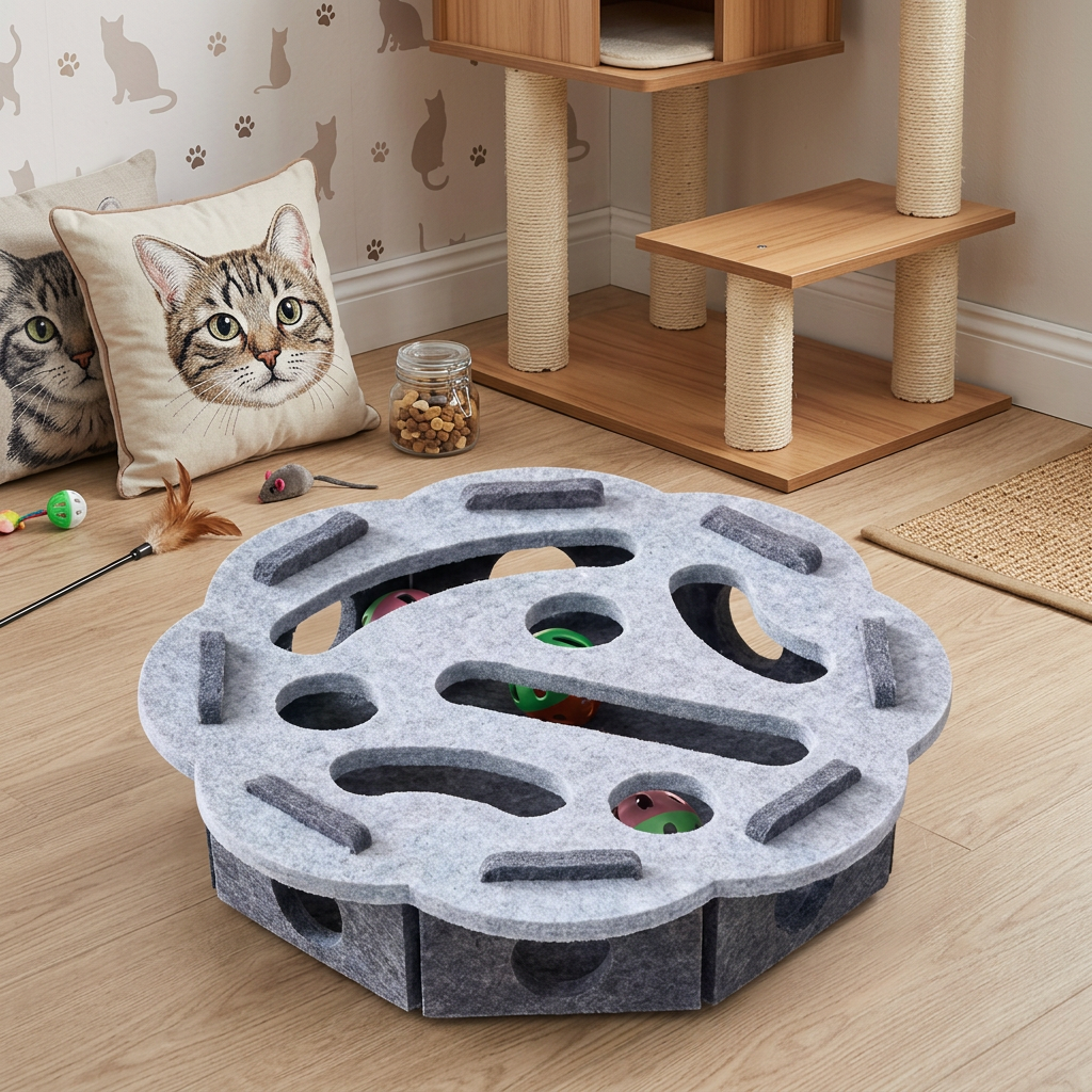 Interactive Cat Puzzle Felt Box Toy