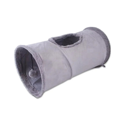 Collapsible Winter Suede Cat Tunnel