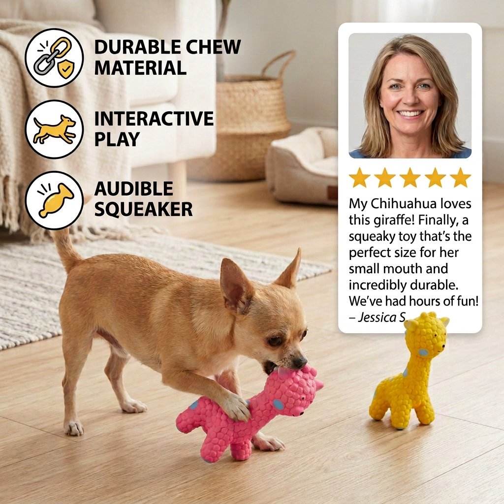 Interactive Squeaky Giraffe Toy for Dogs