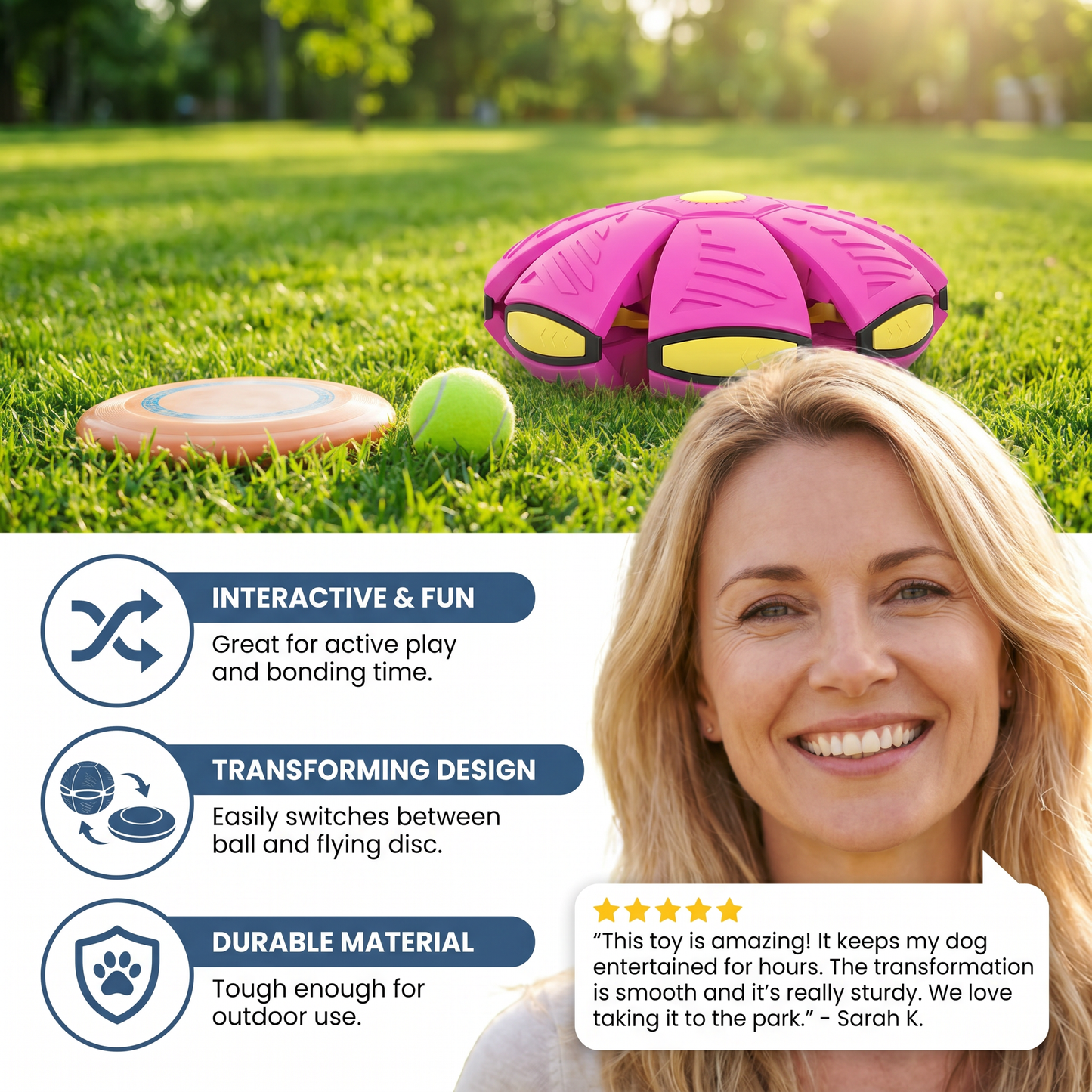 Interactive Flying Fetch Dog Ball