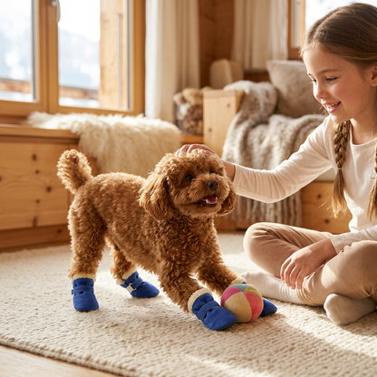 Soft Velvet Puppy Booties – Warm Non-Slip Paw Covers